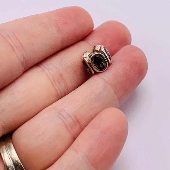 EUC RARE Pandora 790311BCZ Sterling Silver Brown Zirconia Oval Lights Charm - Picture 7 of 9